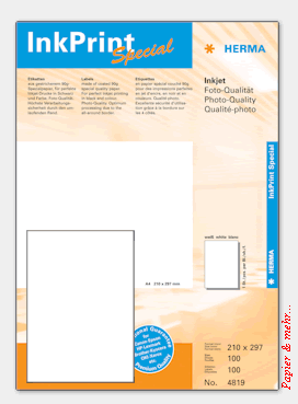 100 Bogen HERMA InkPrint Spezial-Etiketten 4819