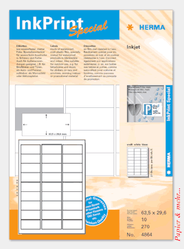 10 Bogen HERMA 4864, wetterfeste Etiketten f&uuml;r Tintenstrahldrucker