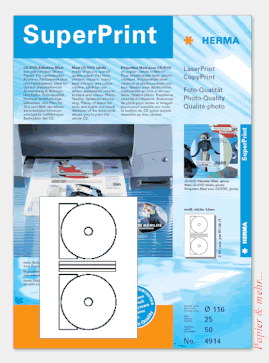 25 Bogen HERMA CD / DVD - Maxi - Etiketten  4914