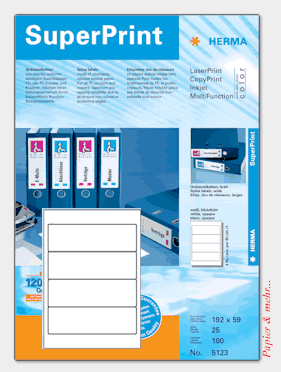 25 Bogen HERMA 5123 Ordner-Etiketten
