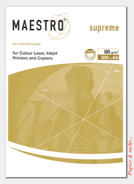 500 Blatt MAESTRO Supreme 80 g/qm, wei&szlig;, Hochleistungspapier f&uuml;r Laserdrucker und Kopierer