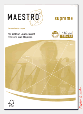 250 Blatt MAESTRO supreme 160 g/qm, wei&szlig;, Hochleistungspapier 