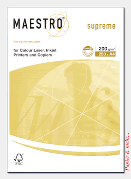 250 Blatt MAESTRO supreme 160 g/qm, wei&szlig;, Hochleistungspapier 
