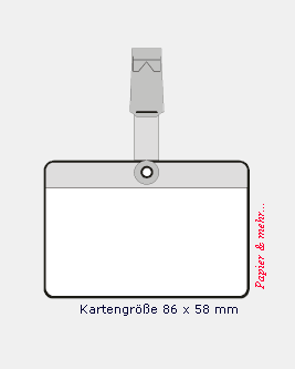 Namensschilder f&uuml;r Namenskarten in der Gr&ouml;&szlig;e  von Visitenkarten