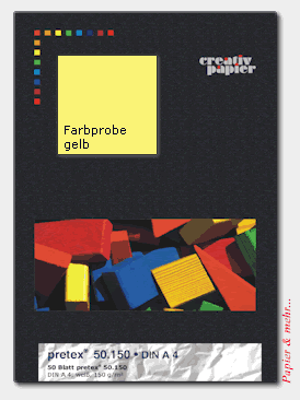 50 Blatt pretex 50.150 DIN A4, gelb, beiseitig beschichtet, wasserfest