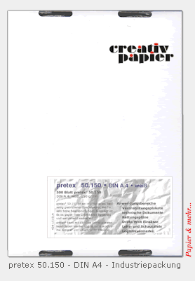 500 Blatt pretex 50.150 DIN A4, beiseitig beschichtet, wasserfest