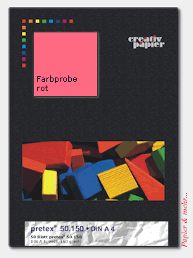 50 Blatt pretex 50.150 DIN A4, rot, beiseitig beschichtet, wasserfest