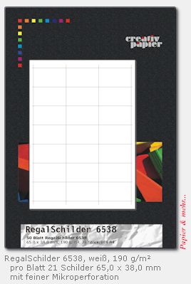 1050 Regalschilder  65.0 x 38.0 mm f&uuml;r die Preisauszeichnung und Warenkennzeichnung  in Regalen und Scannerschienen