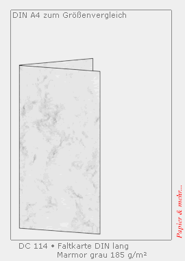 25 Faltkarten 2/3 DIN / DIN lang beidseitig grau marmoriert
