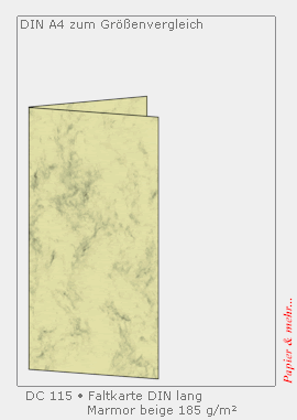 25 Faltkarten 2/3 DIN / DIN lang beidseitig beige marmoriert 