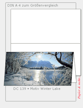 25 St&uuml;ck Weihnachtskarten - Winter Lake  DIN lang quer