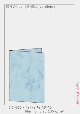 25 Blau marmorierte Faltkarten DIN A5/A6 