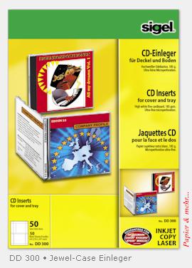 50 Sigel Einleger-Sets DD 300 f&uuml;r Jewel-Case, 170 g/qm
