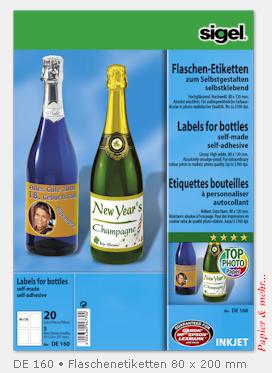 5 Bogen Etiketten f&uuml;r Weinfalschen je 4 Etiketten