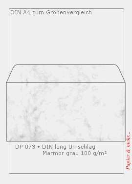 50 grau marmorierte Sigel - Briefumschl&auml;ge DIN lang