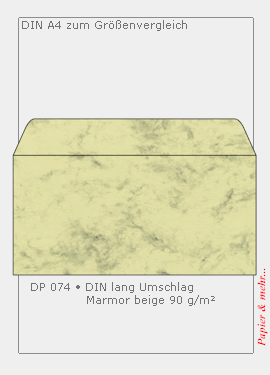 50 beige marmorierte Briefumschl&auml;ge DIN lang 