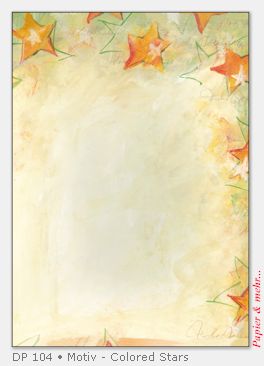 100 Bogen Weihnachtspapier DIN A 4 - Motiv Colored Stars,  DP 104