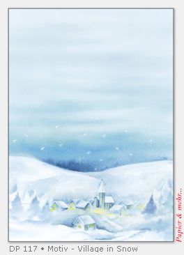 100 Blatt Sigel Weihnachtspapiere - Village In Snow, DP 117