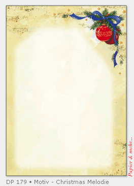 100 Bogen Weihnachtspapier DIN A 4 - Motiv Christmas Melody