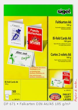 50 Faltkarten DIN A5/A6, hochweisser, beidseitig bedruckbarer Edelkarton 