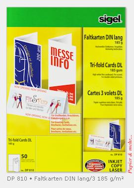 50 Faltkarten DIN A4/DIN lang, hochweisser, beidseitig bedruckbarer Edelkarton