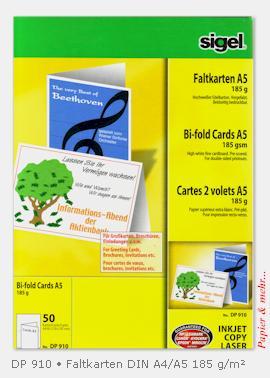 50 Faltkarten DIN A4/A5, beidseitig bedruckbarer, wei&szlig;er Edelkarton