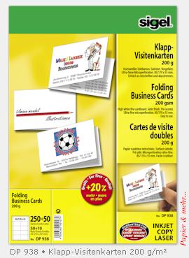 60 Bogen je 5 Sigel - Klappvisitenkarten, DP938