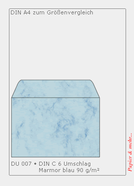 25 blau marmorierte Briefumschl&auml;ge DIN C 6