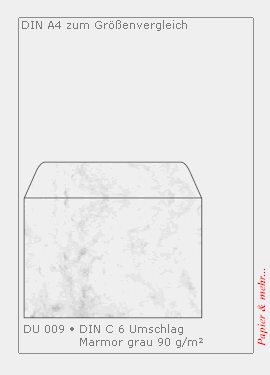 25 grau marmorierte Sigel - Umschl&auml;ge DIN C 6