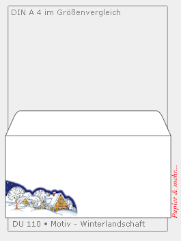 50 Weihnachtsumschl&auml;ge Motiv Winterlandschaft DIN lang