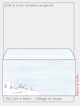 50 Weihnachtsumschl&auml;ge - Village In Snow