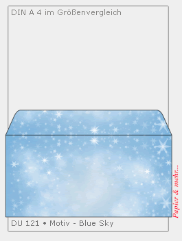50 Weihnachtsumschl&auml;ge Motiv Blue Sky DIN lang 