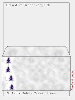 50 Weihnachtsumschl&auml;ge Motiv Modern Trees DIN lang 
