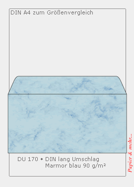 50 blau marmorierte Briefumschl&auml;ge DIN lang 