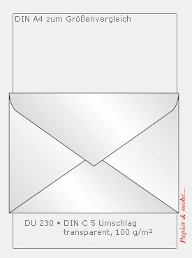 25 Sigel Briefumschl&auml;ge DU 230, transparent wei&szlig;, DIN C 5