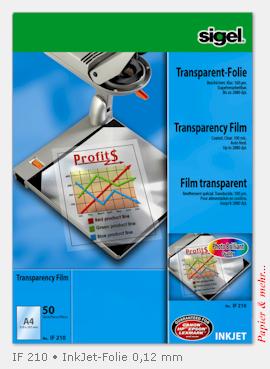 50 Blatt Spezialbeschichte InkJet-Folien, DIN A 4, transparent
