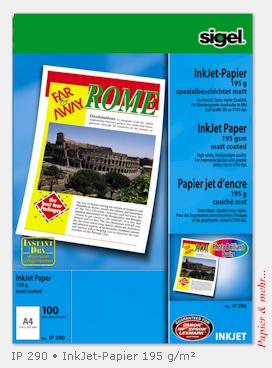 100 Blatt Tintenstrahlpapier DIN A 4 195 g/qm IP 290