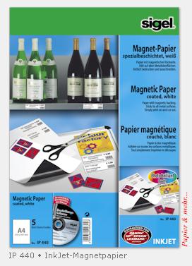 5 Bogen Sigel - Magnet-Papier f&uuml;r Tintenstrahldrucker, IP 440