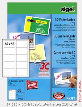 100 Sigel PC-Visitenkarten IP 520