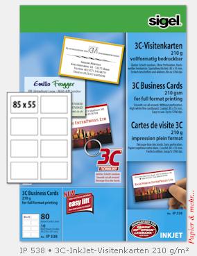 80 Visitenkarten -Vollformat- spezialbeschichtet f&uuml;r photobrillanten InkJet-Druck 