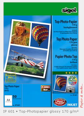 50 Blatt Sigel Photopapier, DIN A 4, hochgl&auml;nzend, IP601
