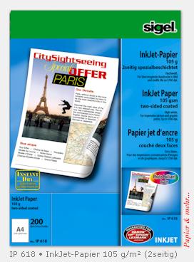 200 Blatt InkJet-Papier, DIN A 4, 105 g/qm, beidseitig beschichtet