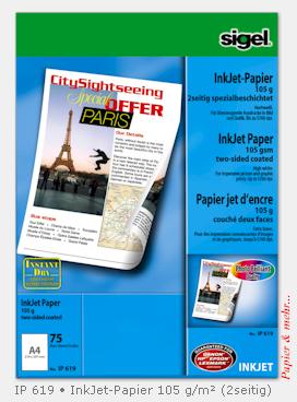 75 Blatt InkJet-Papier, DIN A 4, 105 g/qm, beidseitig beschichtet