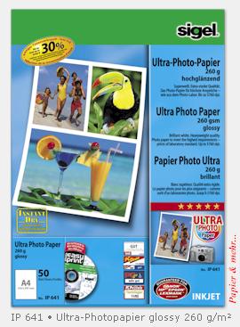 50 Bogen ULTRA - Photopapier DIN A 4, 260 g/qm, Glossy 