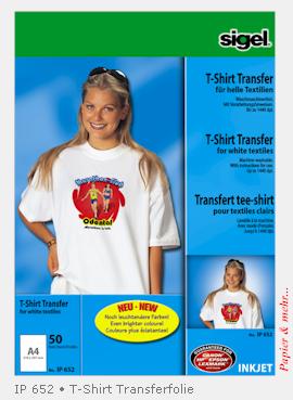 Sigel Transferfolien f&uuml;r helle Textilien IP 652