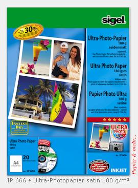 20 Bogen Ultra Photopapier DIN A 4, 180 g/qm, seidenmatt