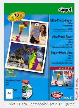 50 Blatt Ultra Photopapier DIN A 4, 180 g/qm, seidenmatt