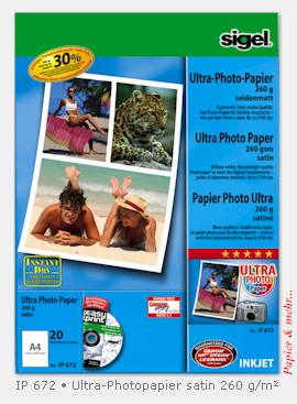 20 Bogen Ultra Photopapier DIN A 4 260 g/qm, seidenmatt