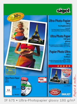 20 Bogen Ultra - Photopapier DIN A 4, 180 g/qm, hochgl&auml;nzend 