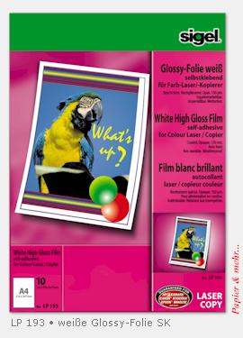 10 Bogen Sigel Glossy-Folie LP 193 - selbstklebend